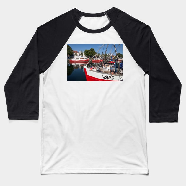 Fishing boats, Alter Strom, Warnemünde, Rostock, Mecklenburg-Western Pomerania Boats, Alter Strom, Warnemünde, Rostock, Mecklenburg-Western Pomerania Baseball T-Shirt by Kruegerfoto